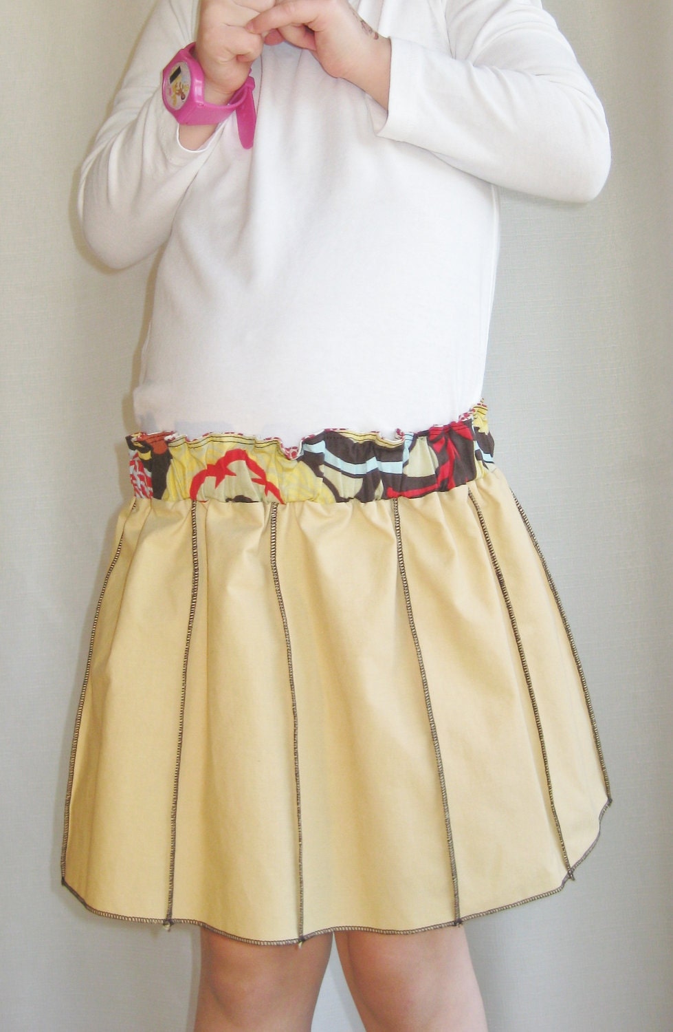 50% OFF Back to School Reversible Upcycled Skirt Little Girls Size 3-6 OOAK