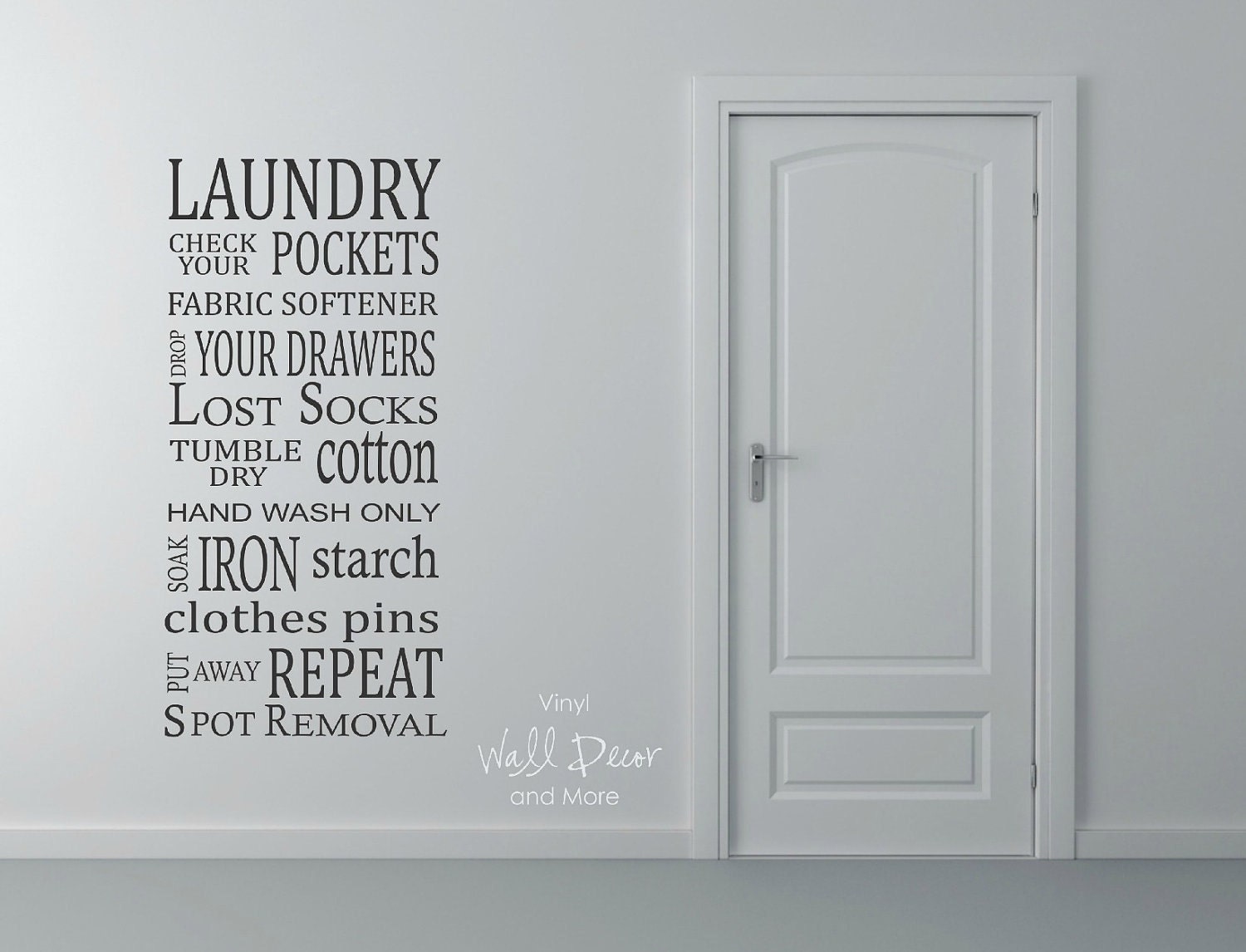 Laundry Subway Art Vinyl Wall Phrase