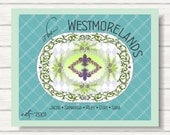 Fleur de lis Family Name Art Print / Established / Harlequin and Vine