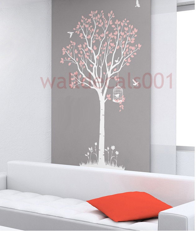 Nersury wall decals wall stickers -lovely tree with birds