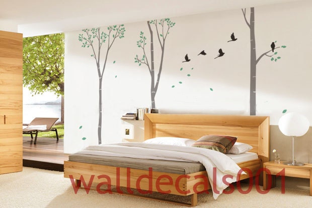 wall decals Wall Sticker,birch ,tree,nature,room decor  - 3 100in Birch Trees