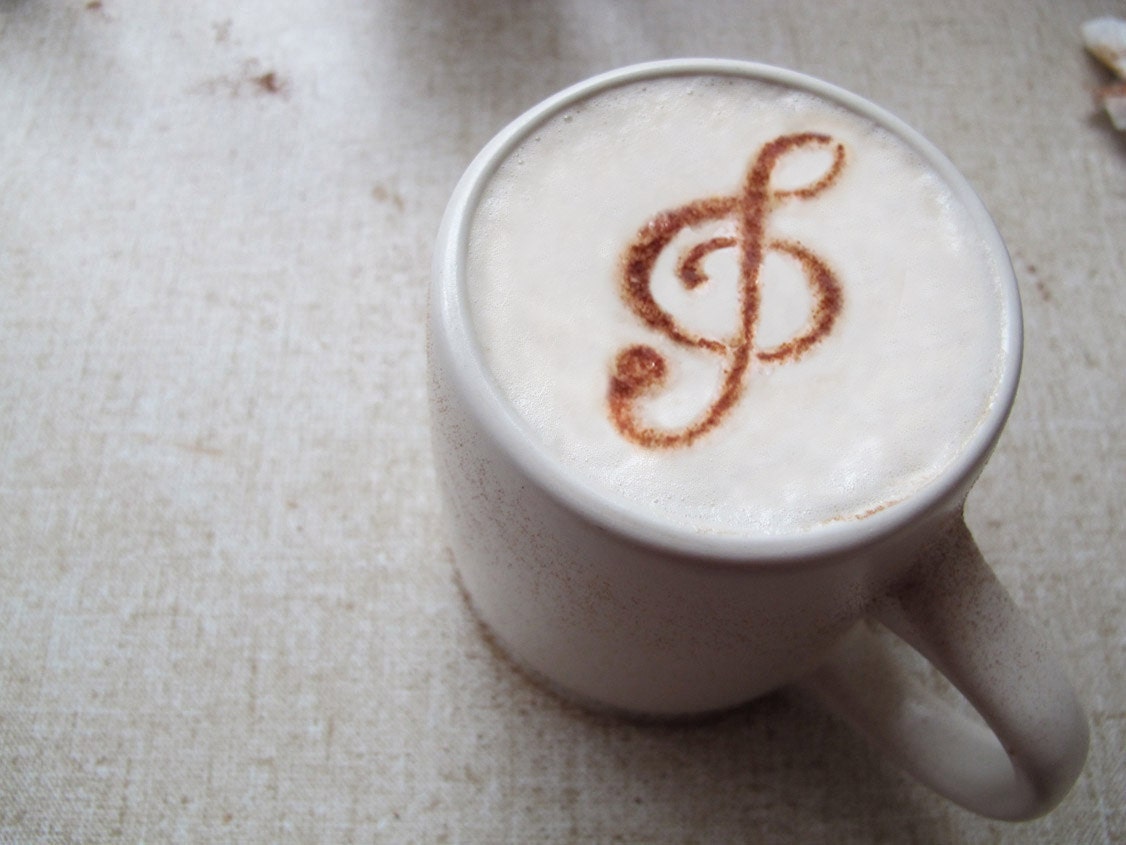 Coffee STENCIL - Music - Elegant Food Decoration