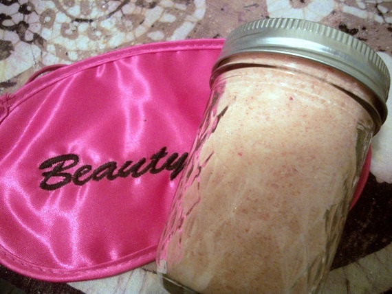 Natural Bath Salts - Bath Sand - Strawberry Fields Forever - Free Shipping Domestic