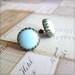 Light Blue Studs Baby Blue Earrings Stud Post Vintage Crown Setting Cabochon Dome Button Stud Earrings Robin Egg Blue Earrings
