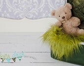 Mongolian Faux Fur as Photography Moss Green 18x20