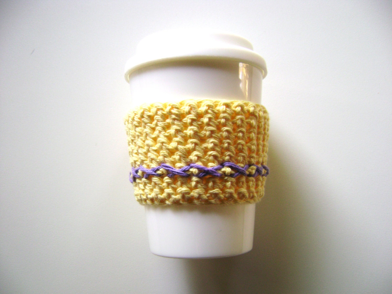 SALE 100% Cotton Reusable Coffee Cup Cozy