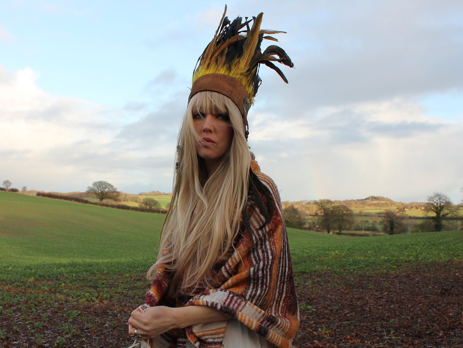 Custom feather headband