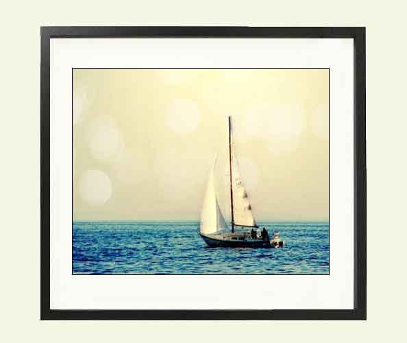 Sailing Photo, Sailboats, Sailing, Art photo, Ocean, Sea, Sun, Bokeh, Gift for men