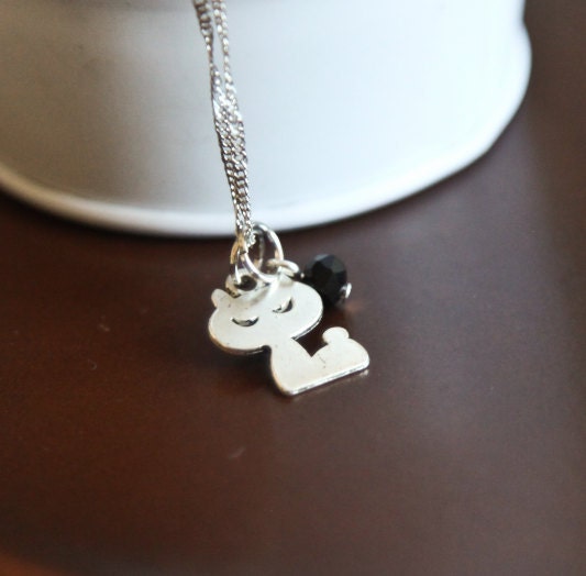 Black Cat Cut Out Silhouette Necklace- Charm Jewelry- Cute and Spooky- Halloween- Kitty