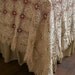 Antique IRISH CROCHET BEDSPREAD - Pinwheel Design - Hand-tied Fringe Border