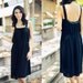 Vintage 1970s Black Sequin Trim Pleated Summer Dress