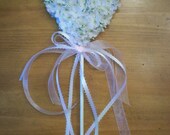 Flower Girl Heart Wand with Pink sheer ribbons Accessories...adorable