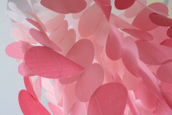 Fabric Ombre Hanging Chandelier Wedding Decoration MADE TO ORDER in white and shades of pink - ombre style unique wedding decoration