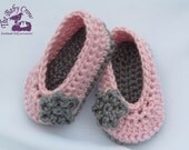 SALE PRICE Crochet Baby Booties - Baby Girl Booties -  Ballet Slippers - Sizes Newborn to 6-12 mos.