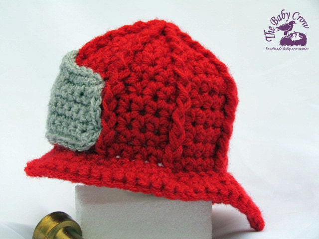 Crochet BABY Fireman Helmet - Crochet Baby Firefighter Helmet - Custom Made to Order