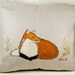 Fox Painted Pillow - Hand Painted Decorative Pillow Case "Fox in Field" -Fox Throw Pillow