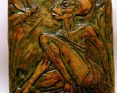 Alien & Arathox Bas Relief Ceramic Tile Sculpture