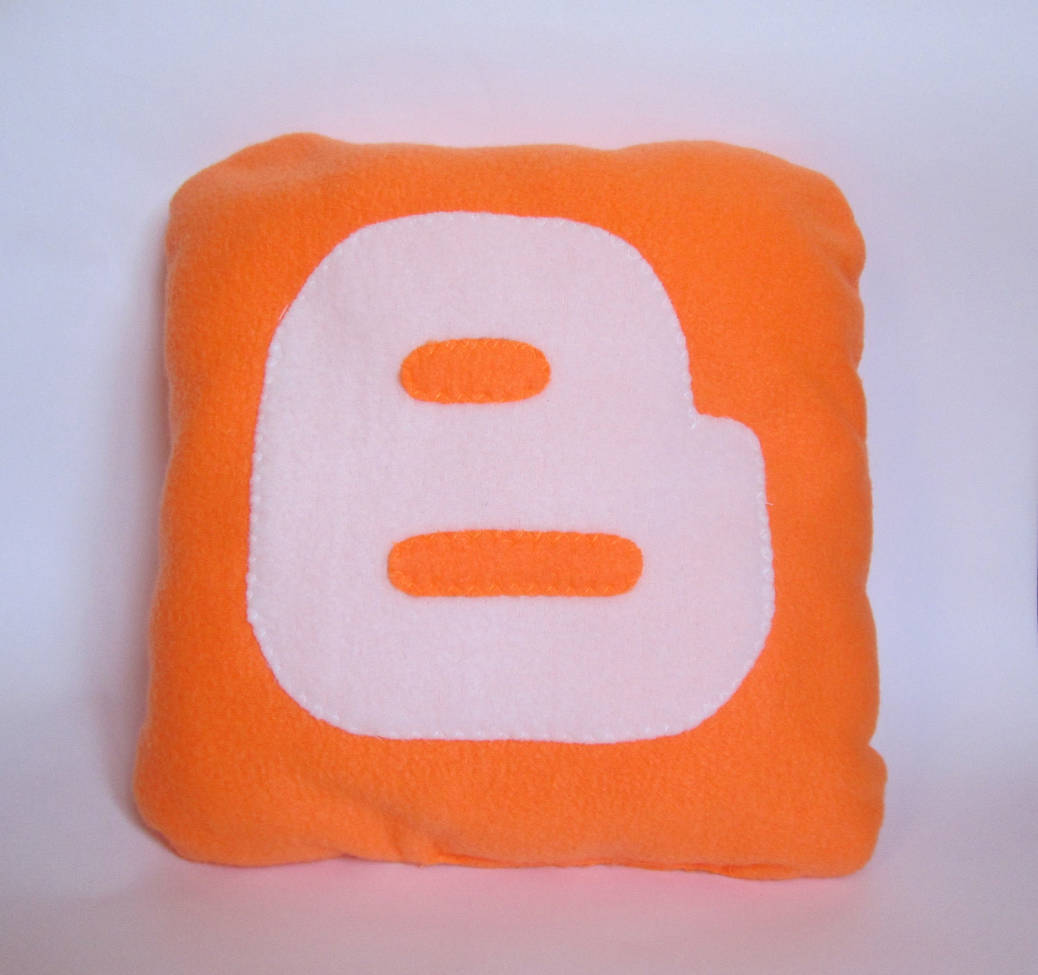 Decorative Pillow - Handmade Pillow - Blogger icon Pillow - 12x12 Orange Geekery Pillow