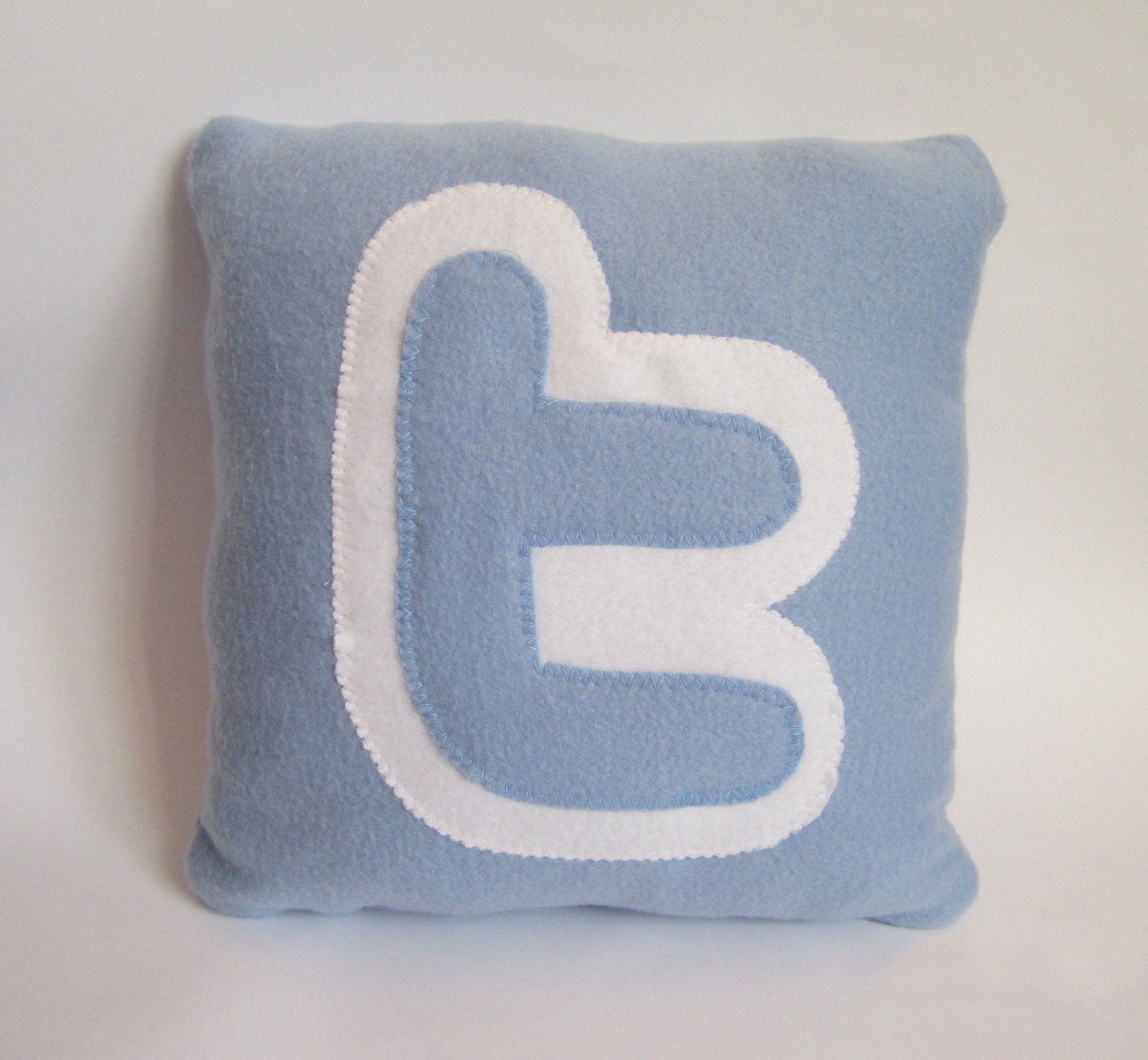 Twitter icon pillow - Decorative Pillow - 12x12 Geekery Pillow - Light blue pillow - Handmade pillow