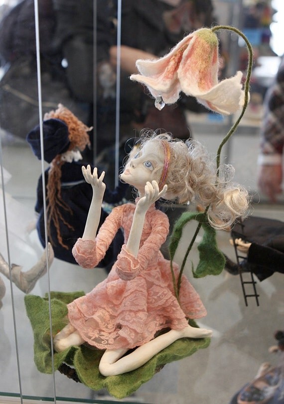 OOAK art doll "Thumbelina" Paper clay Handmade doll