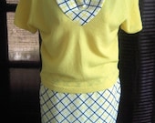 Darling 1960s Laura Petrie Style Three Piece Skirt & Sweater Set
