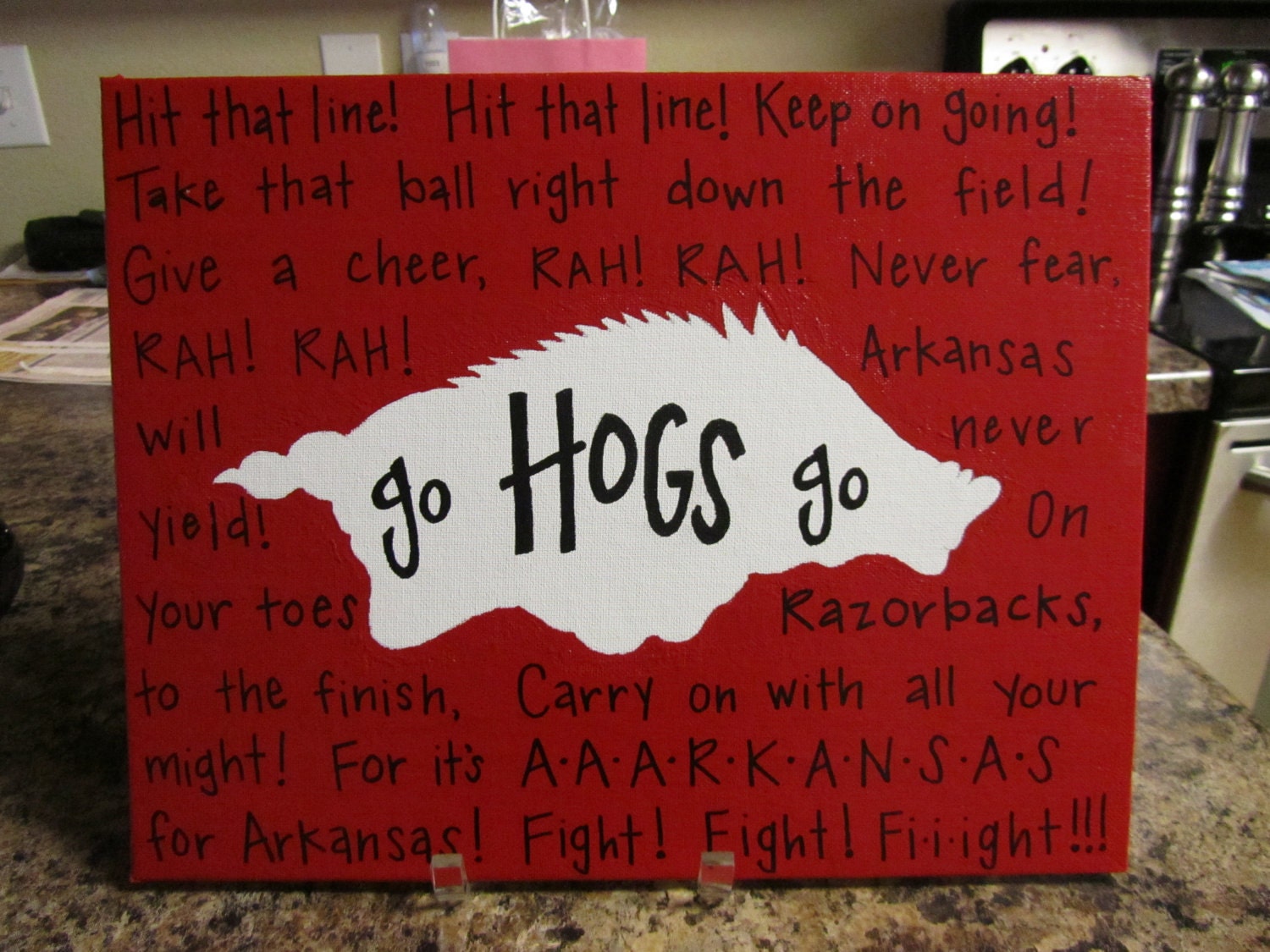 Arkansas Razorback Fight Song Canvas Painting