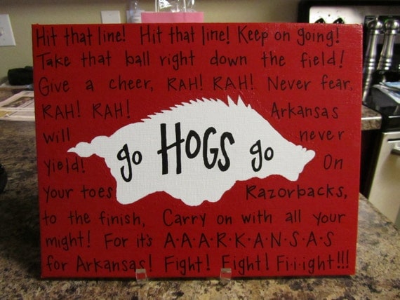 Arkansas Razorback Fight Song Canvas Painting