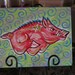 Arkansas Razorback Funky Colors Canvas Painting