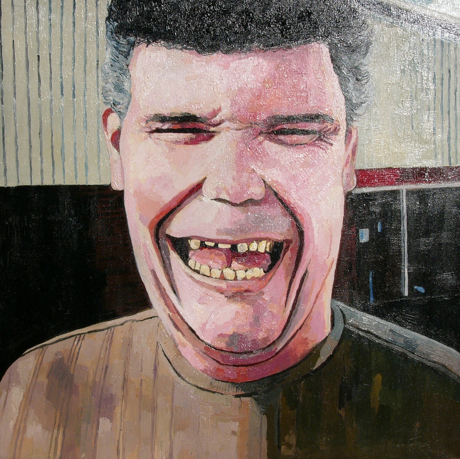 Custom Portrait Painting. Tommy. Oil on Canvas. 30" x 30". Painter.