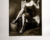 Etching with Embossing Small Edition Hand Pulled Print - Repairing the Damage by Nicole Marie Smith