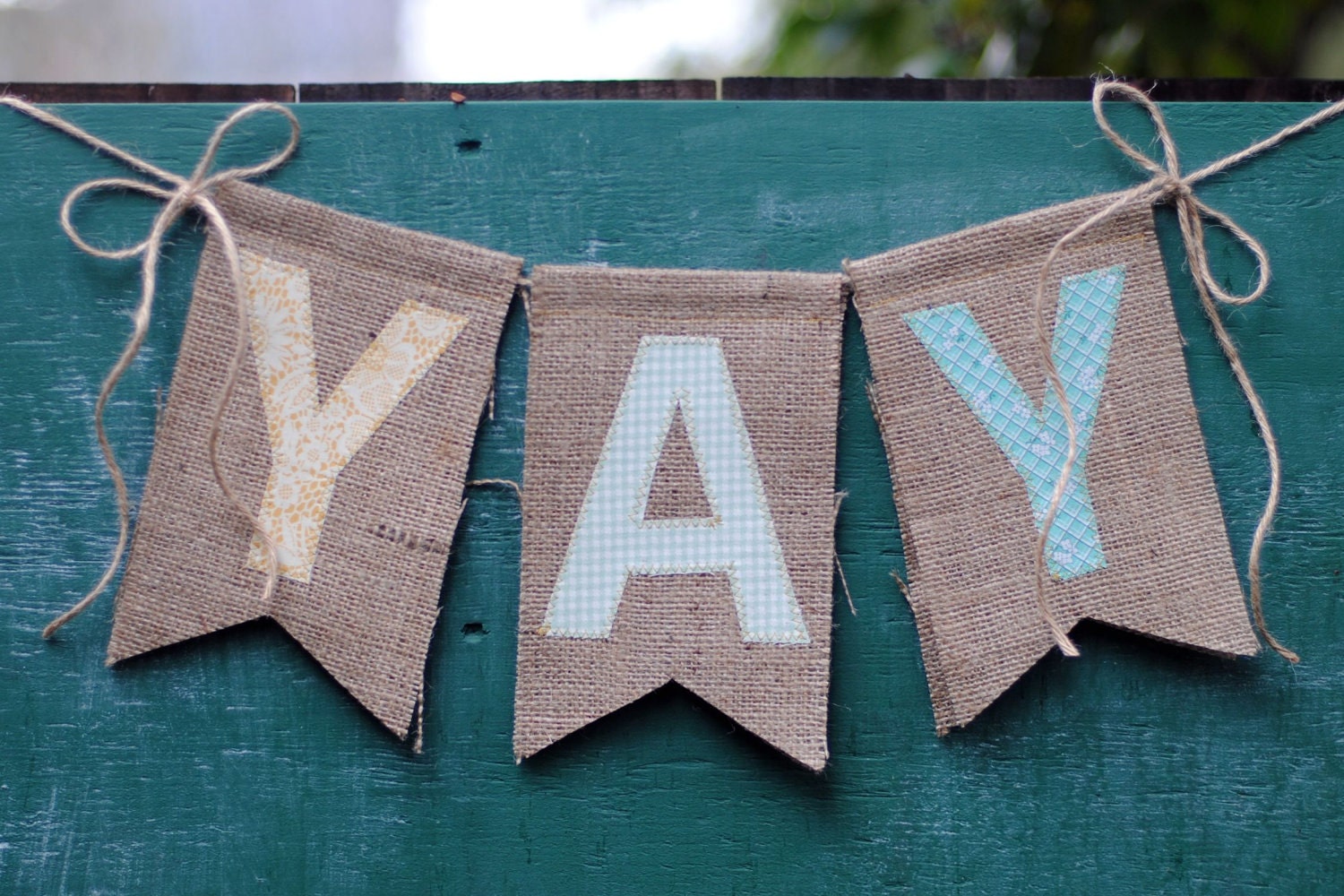 YAY burlap bunting