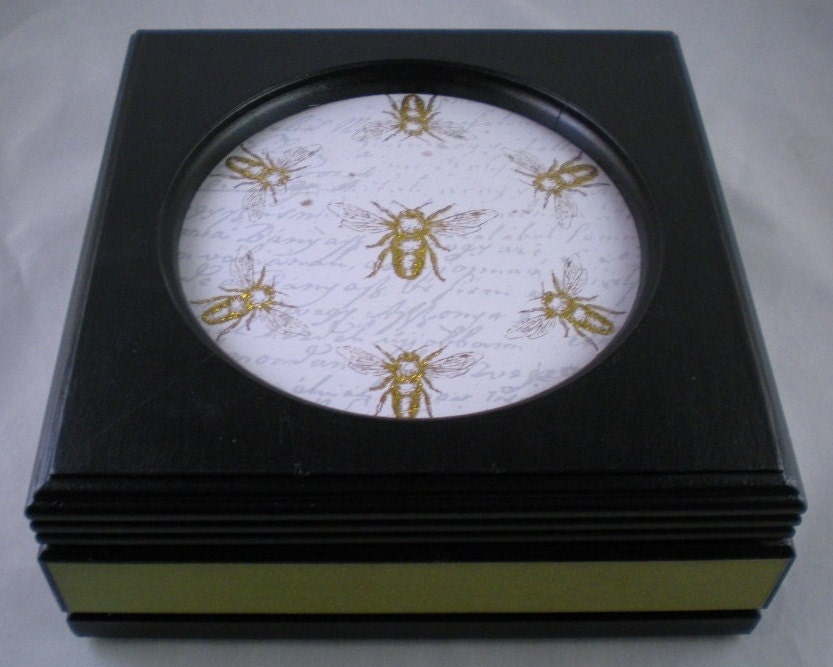Gilded Bees Upcycled Jewelry Box