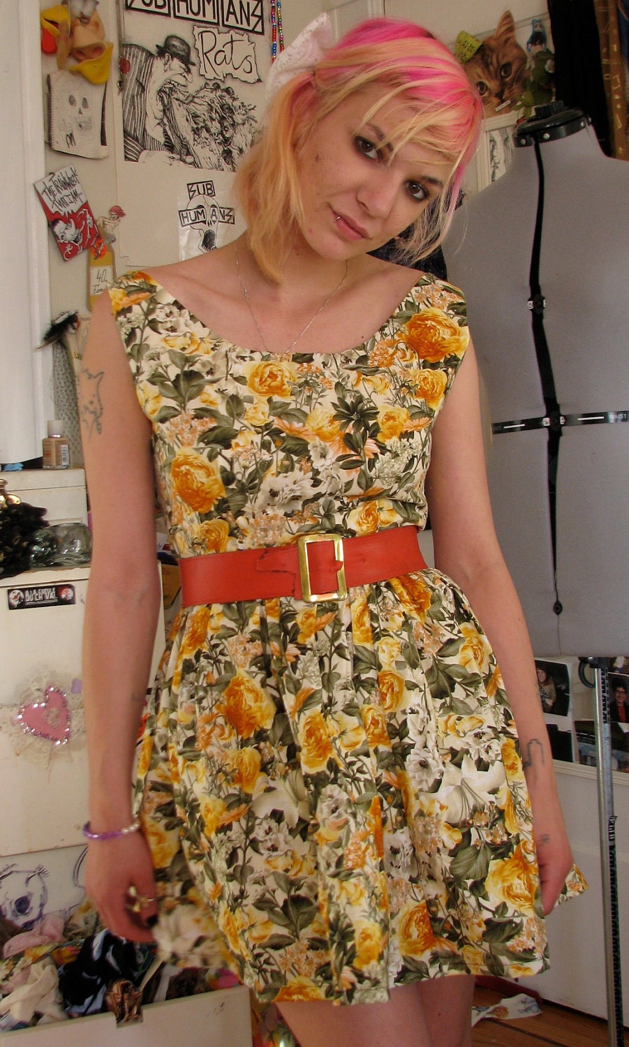 Yellow Floral Backless Sundress