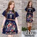 Vintage 70's Embroidered Mexican Boho Hippie Tunic Mini Dress