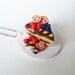 CAKE NECKLACE - chocolate cake on a plate
