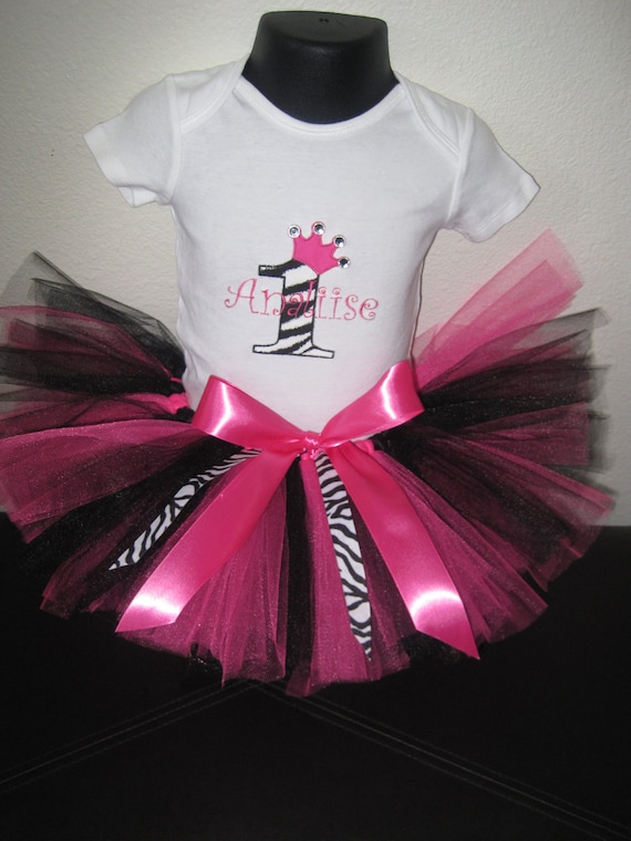Princess Zebra Personalized Birthday Tutu set