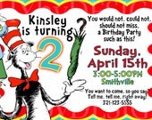 Customized PRINTABLE Dr. Seuss Birthday Kit