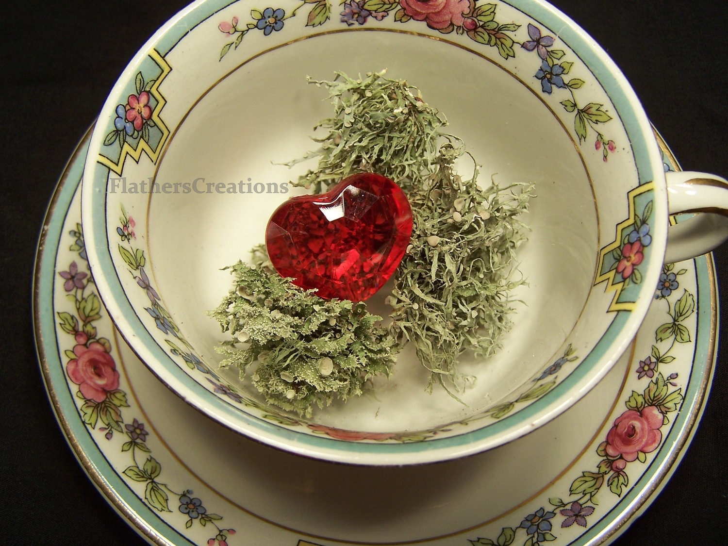 Vintage China DIY with Reindeer Lichens Moss Gray Terrariums Woodland Air plant