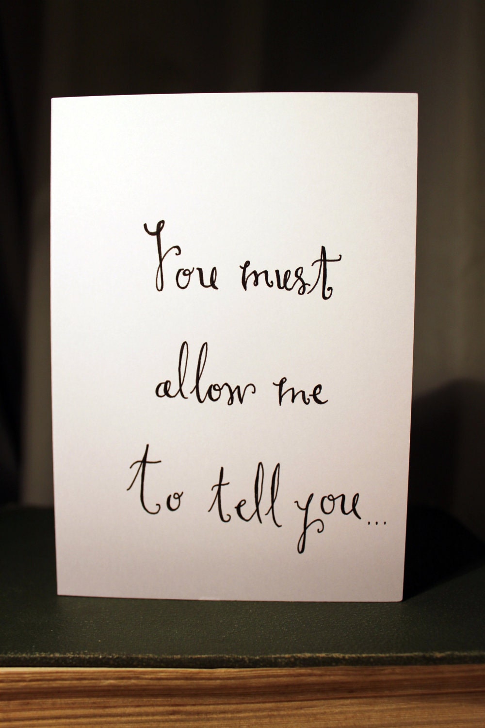 Mr Darcy / Pride and Prejudice card handdrawn calligraphy