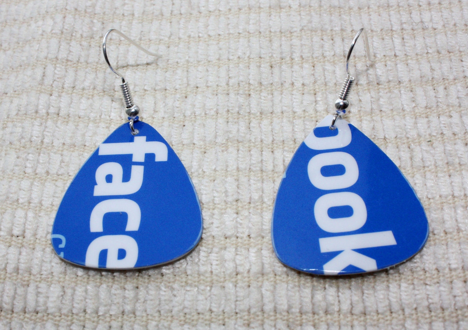 FACEBOOK Upcycled Gift Card Guitar Pick Earrings Handmade