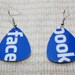 FACEBOOK Upcycled Gift Card Guitar Pick Earrings Handmade