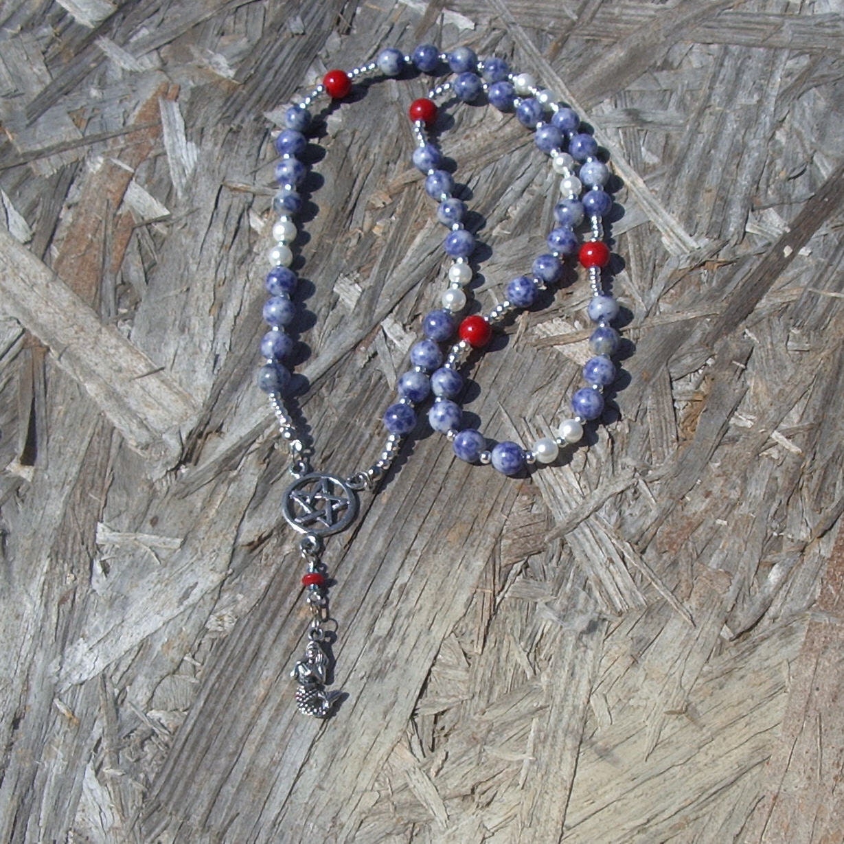 Mermaid Pentacle Pentagram gemstone meditation prayer chaplet