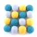 Balls Coaster Wet Felted Merino Wool Coasters in Teal, Yellow and Light Blue