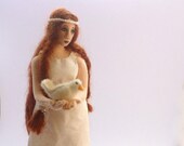 Art doll cloth Avalon soft sculpture felt boat fairytale The Search OOAK