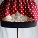 Red polka dot shirt - with lace appliqué and lace trim - 50s style - LAST PIECE size S