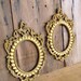 Vintage Picture Frames Gold Ornate Pair Gilded Oval Convex Glass Plastic Italy Italian Picture