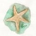 Starfish/ watercolor print/teal/light green/Archival Print