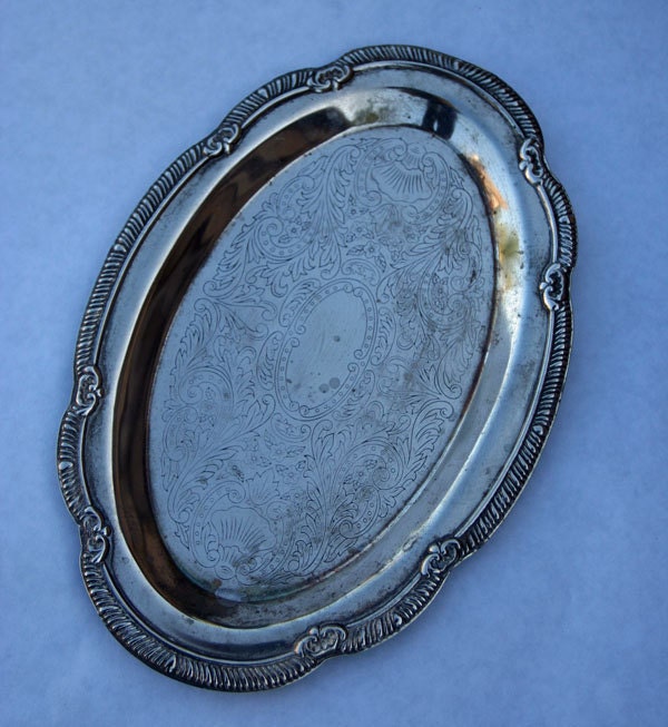 Vintage Serving Tray Silver