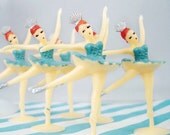 12 Blue Ballerina Cupcake Toppers Sweet Ballerina Cake Toppers