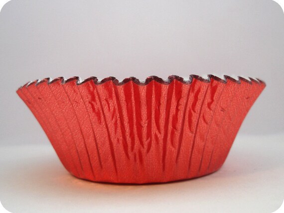 45 Red Foil Cupcake Liners Retro Red Baking Cups Il_570xn